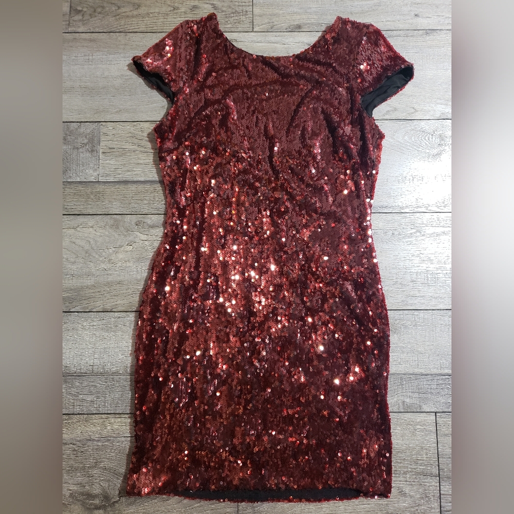 Dress the Population Red Sequin Dress